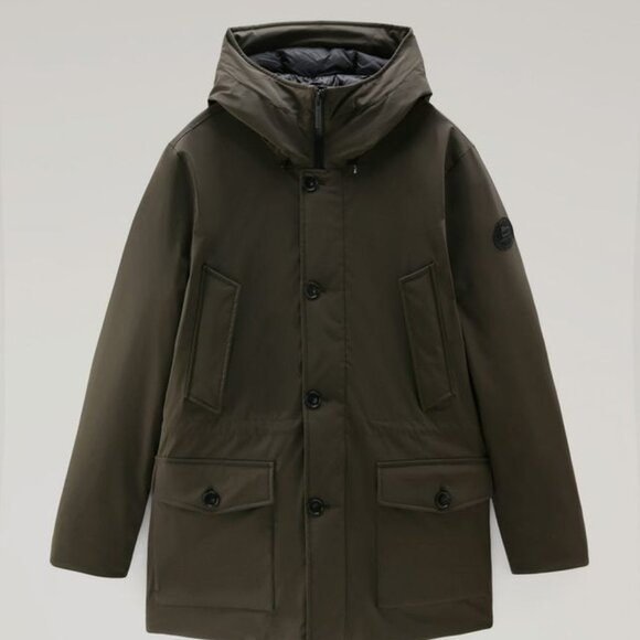 Arctic Parka in Stretch Nylon - Men - Green - Picture 1 of 7